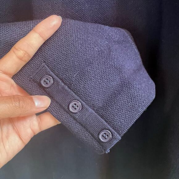 Kancy Kole Cardigan Blazer Knit Jacket 2XL NWT Navy Blue Pockets Office Capsule - Picture 6 of 7